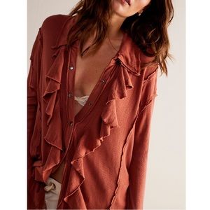 FREE PEOPLE We The Free Feelin' Fresh NEW Size M Blouse Top Shirt Warmstone
